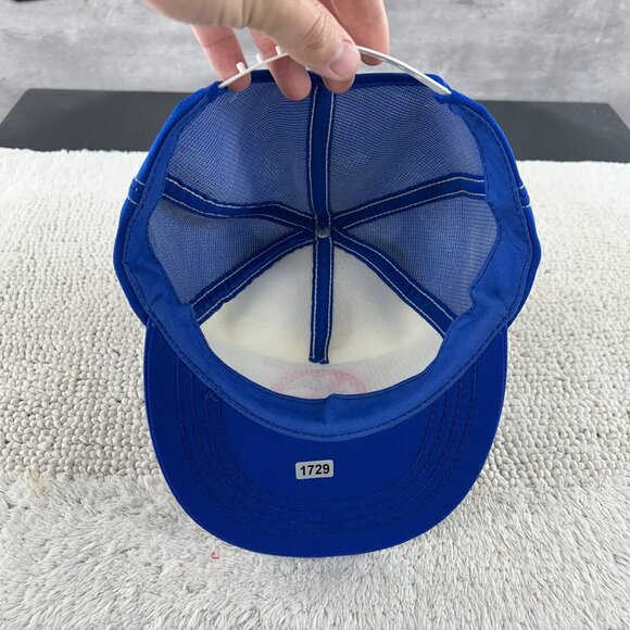 VINTAGE WORKWEAR MESH SNAPBACK TRUCKER HAT OSFA TWO TONE CALL BEFORE YOU DIG - Picture 6 of 7